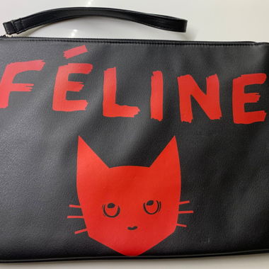 FÉLINE Black Leather-look Clutch bag