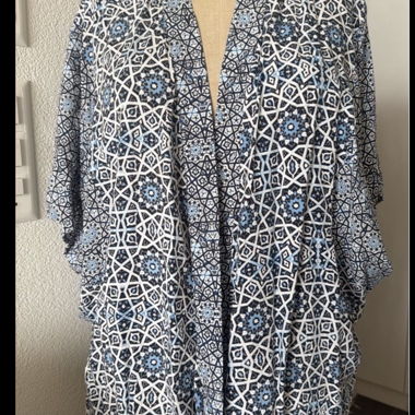 M&S Kimono-Oberteil mit blauem Muster