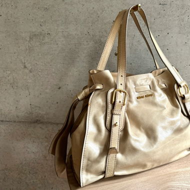 Miu Miu Vittelo Lux Peggy Bow Tote