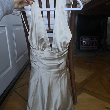 Beige Satin Dress by Zara, new