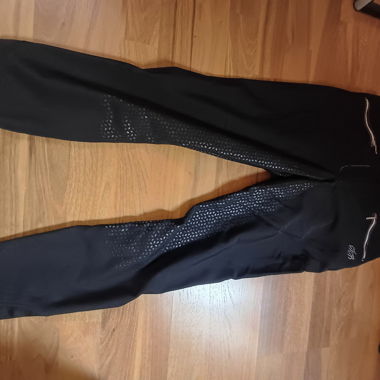 Pantalon d'équitation d'hiver noir à inscription complète