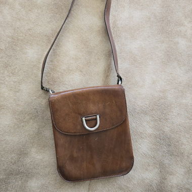 Borsa a tracolla in pelle marrone