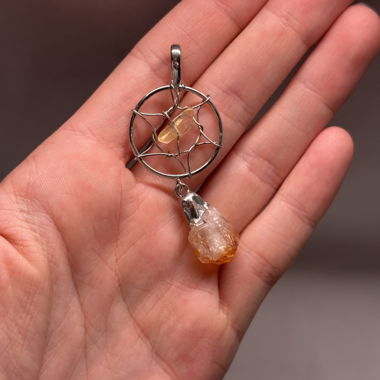 Citrine Dream Catcher Pendant