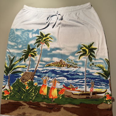 Minigonna americana con stampa hawaiana