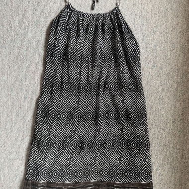 Robe maxi sans bretelles à motif, taille M