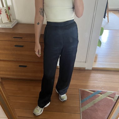 Dunkelblaue Stoffhose von Max Mara aus Seide