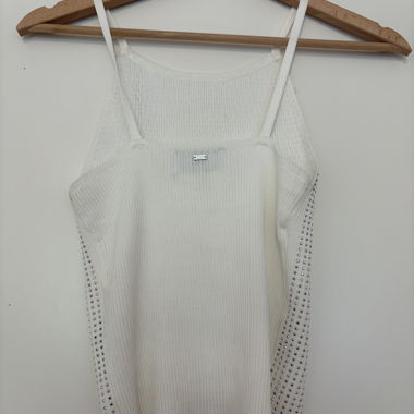Top bianco con strass