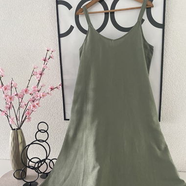 LEINEN Kleid olivé 