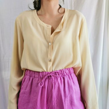 Marina rinaldi luxury butter cream silk blouse