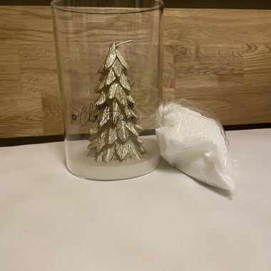 Candela albero di Natale con sabbia di cera
