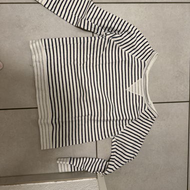 Blanc Bleu gestreiftes Shirt
