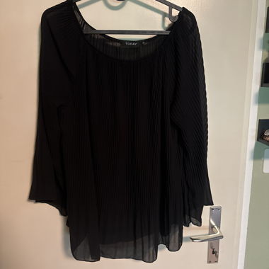 Black Pleated Blouse