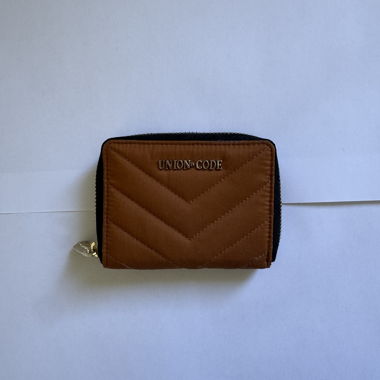 Portafoglio con zip Union Code marrone