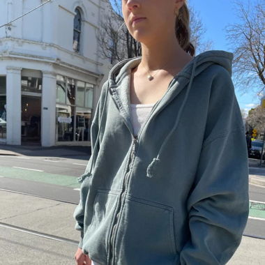 Oversize brandy zip up hoodie