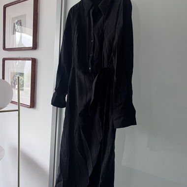 Black long shirt dress