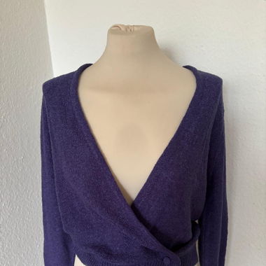 Purple knit wrap cardigan 