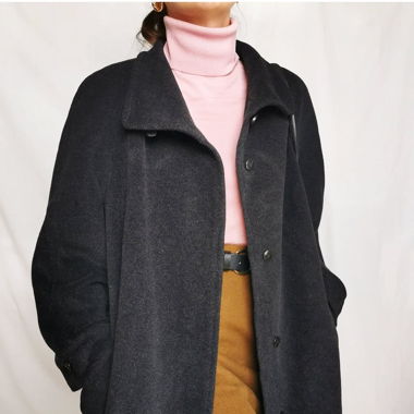 Antharcite wool angora vintage coat