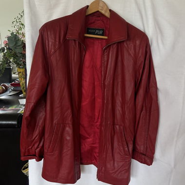 Red leather jacket (echtleder)
