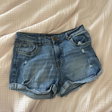 Ripped Denim Jean Shorts