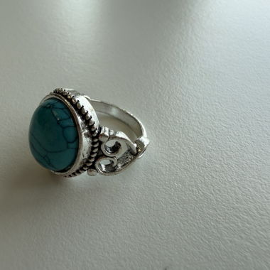 Türkiser, silberner Ring, Vintage-Stil