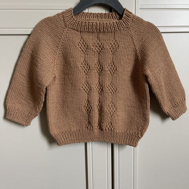 Maglione per bambini lavorato a mano, 100% lana merino