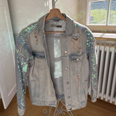 Glitzer-Jeansjacke