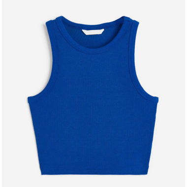Blaues Ripp-Top ohne Ärmel H&M