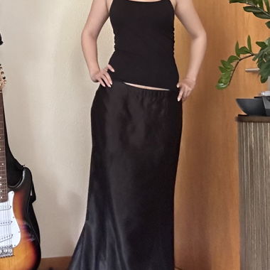 Gonna maxi in raso nera
