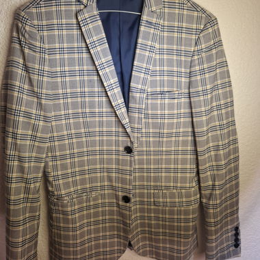 Blazer con motivo a spina di pesce