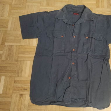 Chemise manches cpurtes bleu foncé, homme, XL