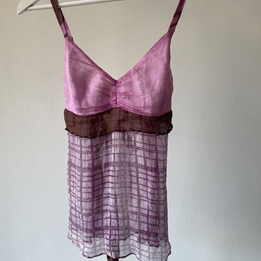 Y2K Lilac Tie-Front Cami
