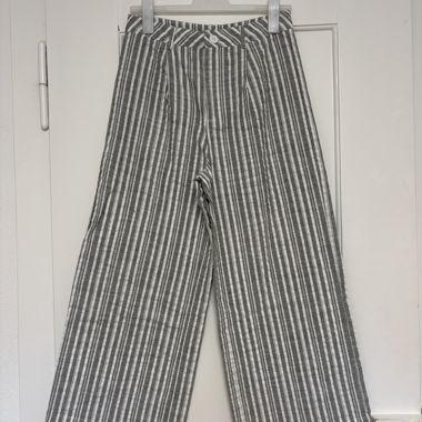 Pantalon en lin rayé