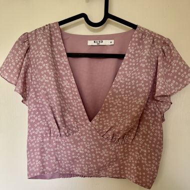 Pink blouse with flowers
