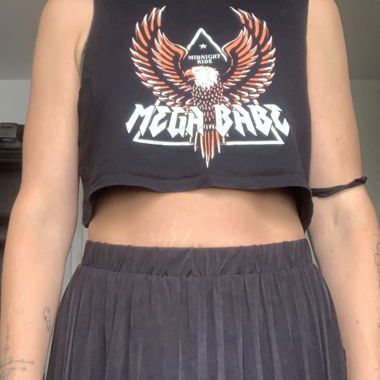H&M Croptop - black with print