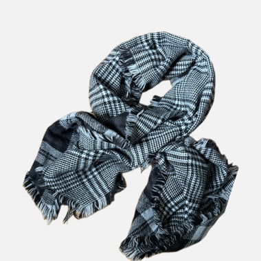 Checkered Scarf with Tassels