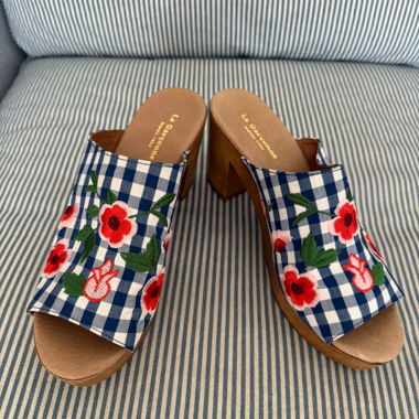 Espadrilles à plateforme en bois à motifs