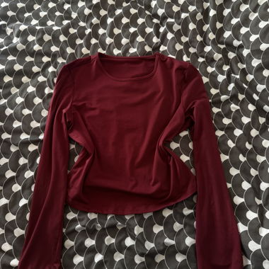 Confezione da 2 top a maniche lunghe nero e bordeaux