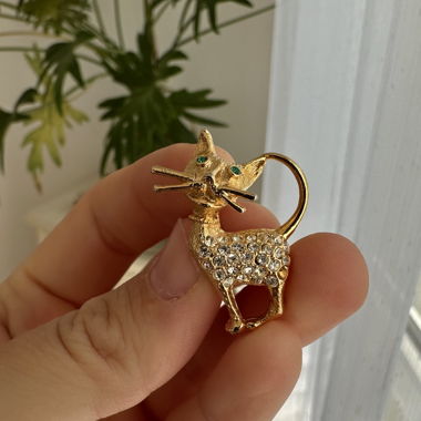 Spilla vintage a forma di gatto del marchio Craft