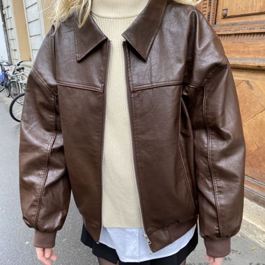 Veste Bomber en Similicuir Princess Polly