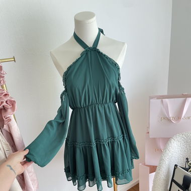 Neckholder Kleid Smaragdgrün