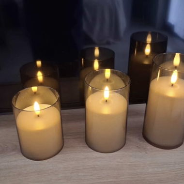 LED-Kerzen Rauchglas