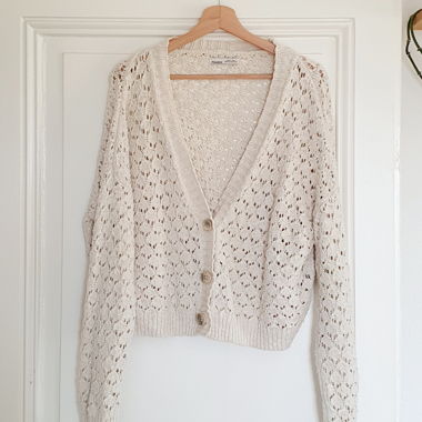 Cardigan en crochet écru Pull&Bear