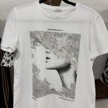 Zara T-Shirt weiss/silber