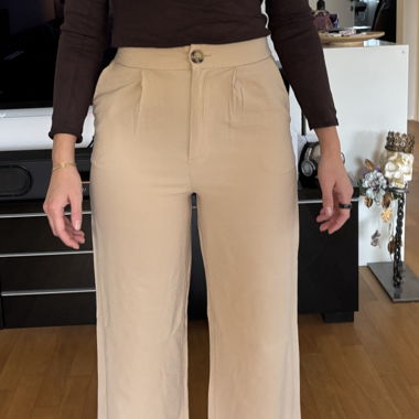 Pantalon en tissu beige