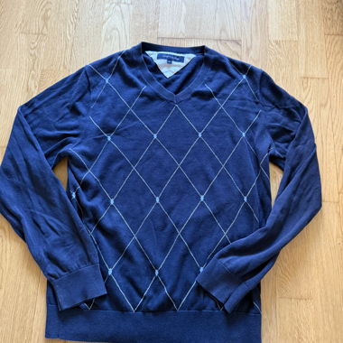 Tommy Hilfiger Pullover – dunkelblau mit Muster, Grösse M