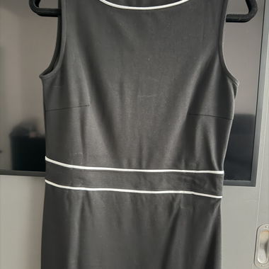 Black Sheath Dress with White Details