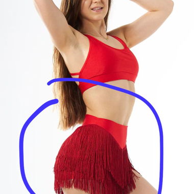 Short à franges rouge 