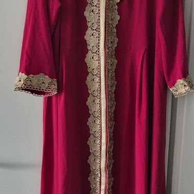 Fuchsia long satin dress