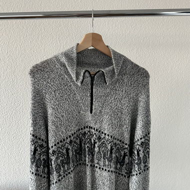 Zip Pulli aus Babyalpaca Wolle