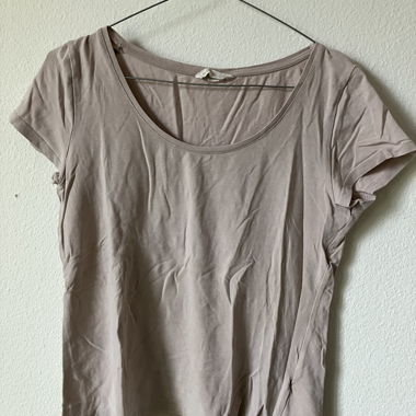 Beige T-shirt with Crew Neck